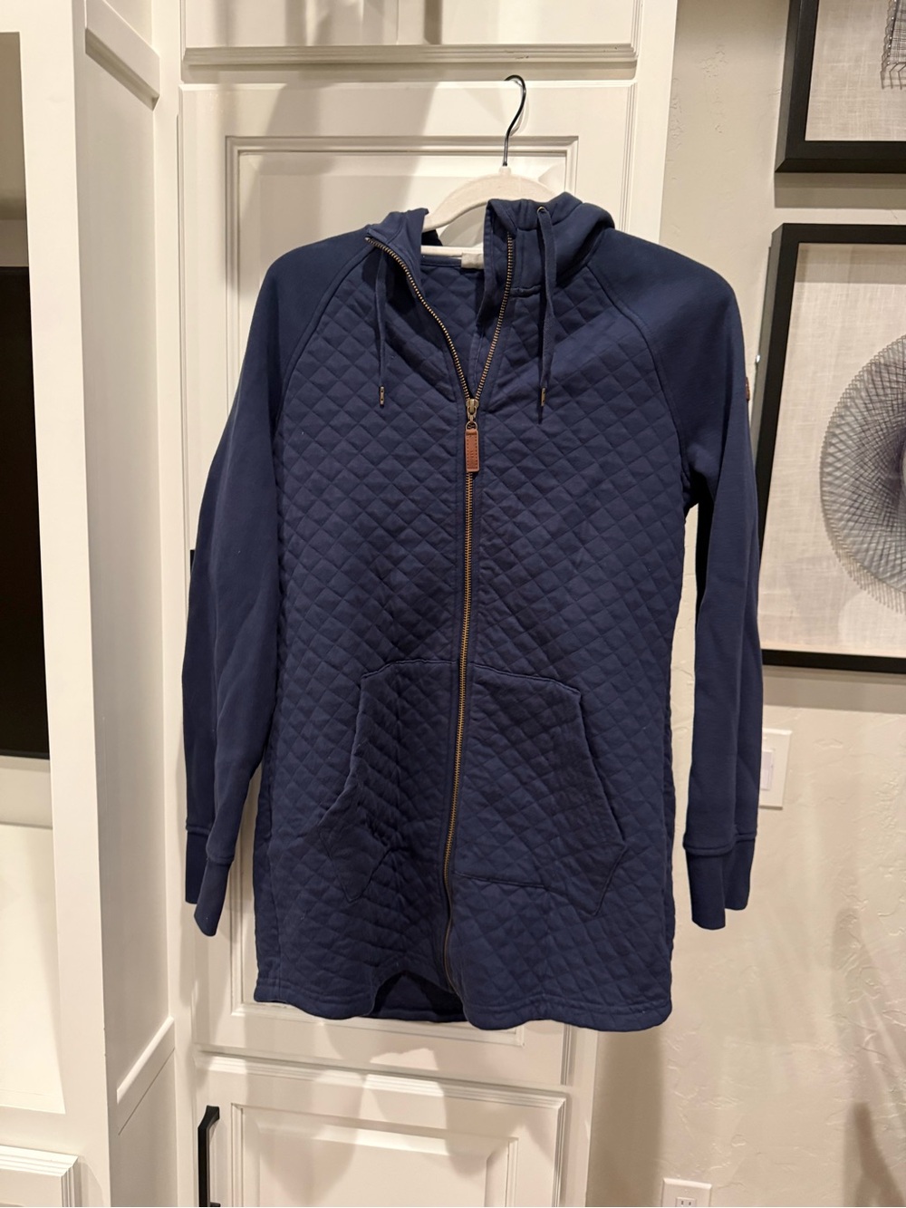 L.L. Bean Quilted Hooded Zip Jacket - Navy